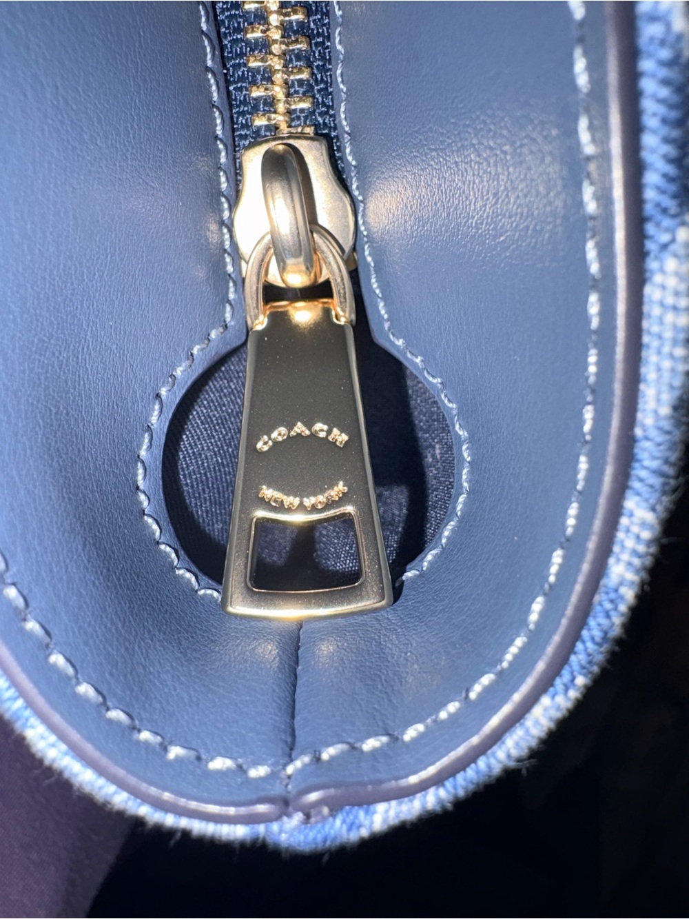 Coach Signature Denim Station Tote Bag in Blue - Picture 12 of 15